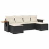 vidaXL 6-dijelni set vrtnih sofa s jastucima crni od poliratana