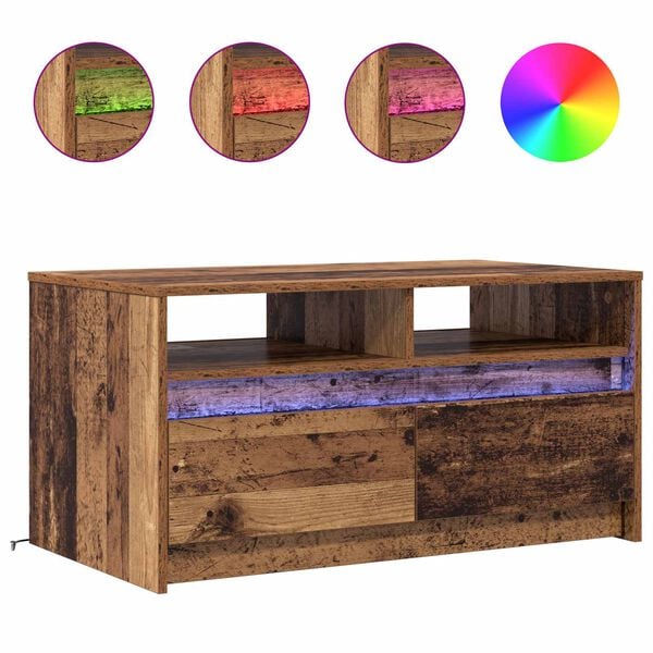 vidaXL Kava Stol Staro drvo 90 x 50 x 45 cm Konstruirano drvo