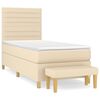 vidaXL Krevet s oprugama i madracem krem 90 x 190 cm od tkanine