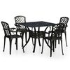 vidaXL 5-dijelni bistro set od lijevanog aluminija crni