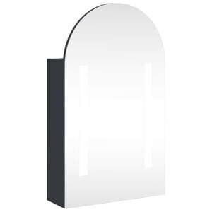 vidaXL Kupaonski ormarić s ogledalom LED lučni sivi 42 x 13 x 70 cm