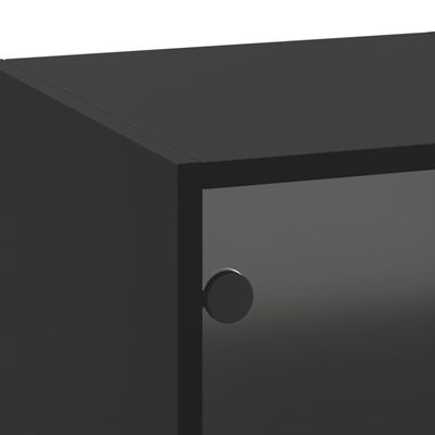vidaXL Zidni ormarić sa staklenim vratima crni 35 x 37 x 100 cm