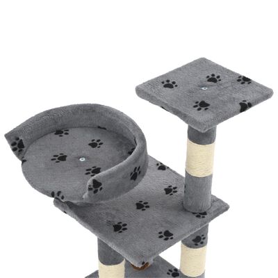 vidaXL Penjalica za mačke sa stupovima za grebanje od sisala 65 cm siva s uzorkom šapa