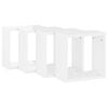 vidaXL Kockaste zidne police 4 kom visoki sjaj bijele 30 x 15 x 30 cm