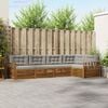 vidaXL Set vanjskih sofa s jastukom 5 pcs Prirodna i svijetlo siva