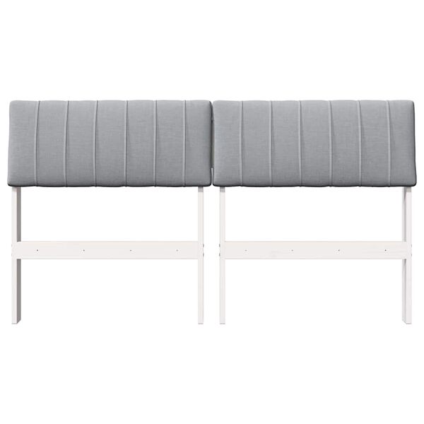 vidaXL Tapecirani uzglavlje Svijetlo siva 135 cm Čvrsto borovo drvo