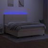 vidaXL Krevet box spring s madracem LED krem 160x200 cm od tkanine