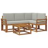 vidaXL Set vanjskih sofa 5 kom. Prirodna i svjetlosiva