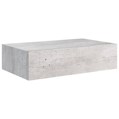 vidaXL Zidna polica s ladicom siva boja betona 40 x 23,5 x 10 cm MDF