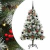 vidaXL Umjetno božićno drvce S LED lampica Zelena i bijela 150 cm