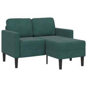 vidaXL Sofa 2-sjed s ležaljkom u obliku slova L tamnozelena 125 cm