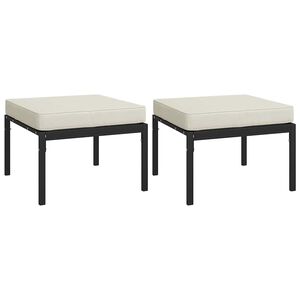 vidaXL Vrtni taburei s jastucima boje pijeska 2 kom 60x60x35 cm čelik