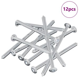 vidaXL Vijak 12 pcs Srebrno M6 x 100 mm Čelik