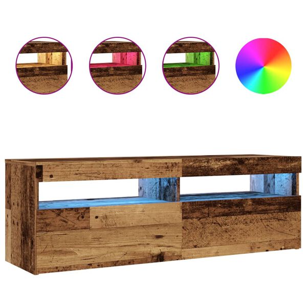 vidaXL TV ormarić LED boja drva 120x35x40 cm konstruirano drvo