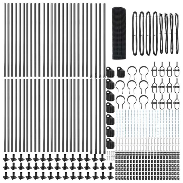 vidaXL Stup za ogradu Siva 100 x 0,5 m (mreža 25 x 25 mm) Čelik i PVC