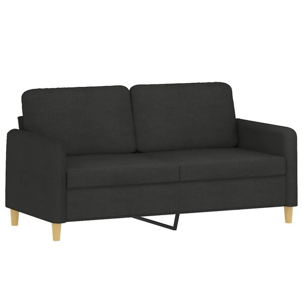 vidaXL 3-dijelni set sofa s jastucima crni od mikrovlakana