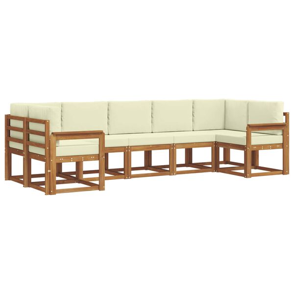 vidaXL Set vanjskih sofa s jastukom 7 pcs Prirodna i krem