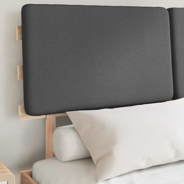 vidaXL Krevetni okvir s tapiciranim uzglavljem Tamno siva 135 x 190 cm