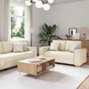 vidaXL Sofa 2 pcs Bež 220 x 80 x 84 cm Platnasta tkanina