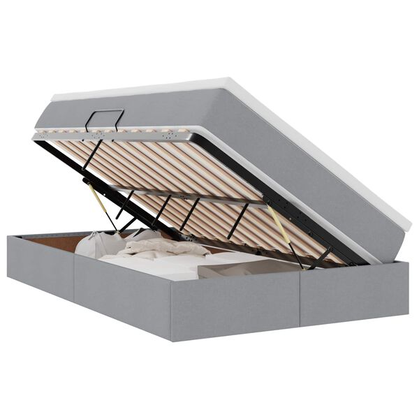 vidaXL Krevet s madracem i skladištem Svijetlo siva 120 x 190 cm