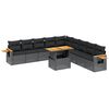 vidaXL 11-dijelni set vrtnih sofa od poliratana s jastucima crni