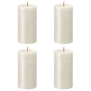 Bolsius rustične debele svijeće Shimmer 4 kom 130x68mm boja bjelokosti