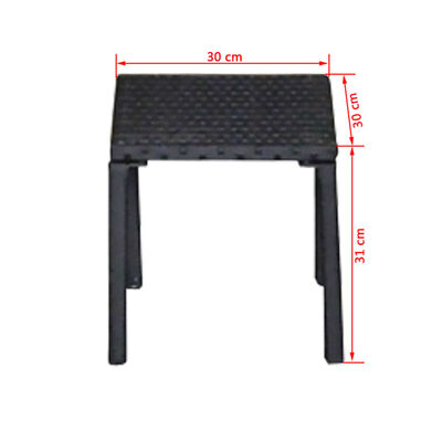 vidaXL Ležaljka za sunčanje sa stolom poliratan crna
