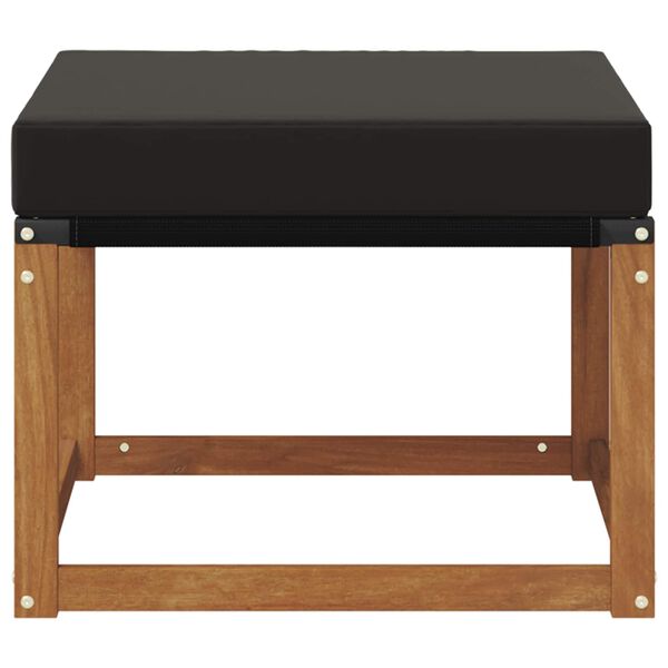 vidaXL Vanjski otoman Masivno bagremovo drvo, Tekstilen Prirodna