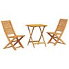 vidaXL Sklopivi bistro set 3 pcs Smeđa Čvrsto drvo akacije
