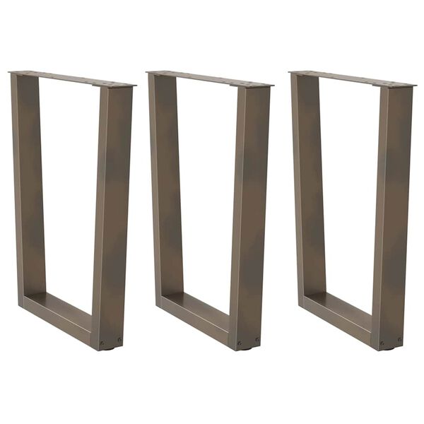 vidaXL Noge za blagovaonski stol V-oblik 3 kom Prirodni čelik 70 x (72-73,3) cm Čelik