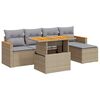 vidaXL 6-dijelni set vrtnih sofa s jastucima bež od poliratana bagrem
