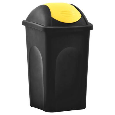 vidaXL Kanta za smeće s ljuljajućim poklopcem 60 L crno-žuta