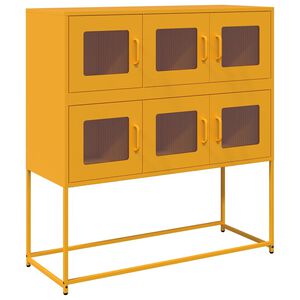 vidaXL Komoda boja senfa 100,5x39x107 cm hladno valjani čelik