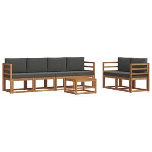vidaXL Set vanjskih sofa 7 kom. Prirodna i antracit