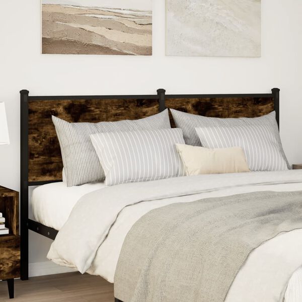 vidaXL Uzglavlje dimljena boja hrasta 150 cm konstruirano drvo i čelik