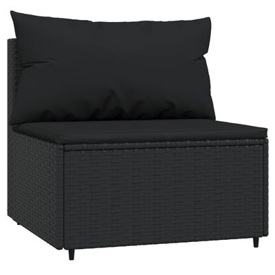 vidaXL Srednje vrtne sofe s jastucima 2 kom crne od poliratana