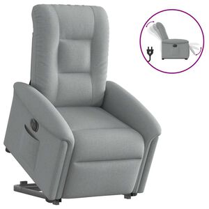 vidaXL Električni naslonjač na podizanje svjetlosivi od tkanine