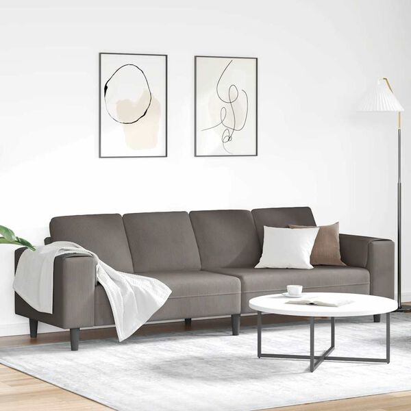 vidaXL Sofa s jastukom Svijetlo siva 250 x 77 x 76 cm Kordura tekstil