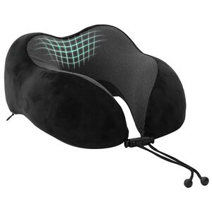 vidaXL Jastuk za putovanje Crna 27 x 26 x 14 cm Pjena za pamćenje