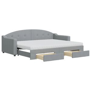 vidaXL Dnevni krevet na razvlačenje svjetlosivi 80 x 200 cm od tkanine
