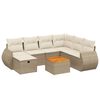 vidaXL 8-dijelni set vrtnih sofa od poliratana s jastucima bež