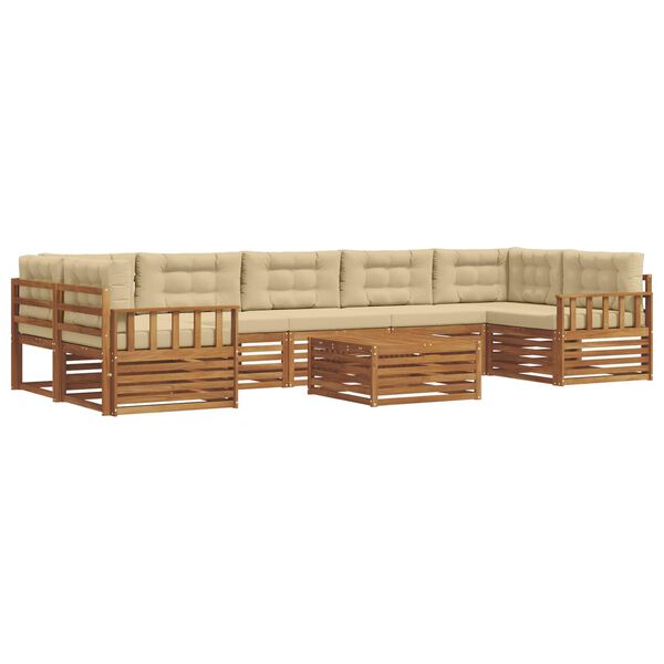 vidaXL Set vanjskih sofa s jastukom 8 pcs Prirodna i bež