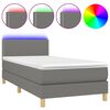 vidaXL Krevet box spring s madracem LED tamnosivi 100x200 cm tkanina