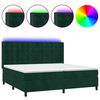 vidaXL Krevet box spring s madracem LED tamnozeleni 200x200 cm bar&scaron;un