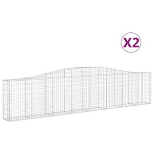 vidaXL Lučne gabionske ko&scaron;are 2 kom 400x30x80/100 cm pocinčano željezo
