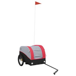vidaXL Prikolica za bicikl crno-crvena 30 kg željezna
