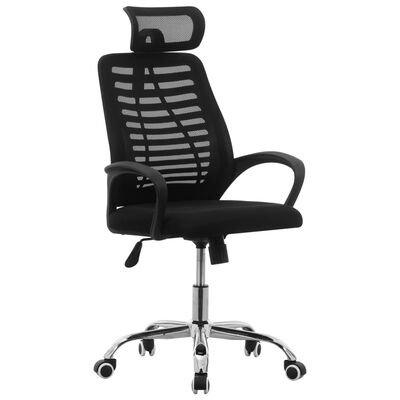 325498 vidaXL Swivel Office Chair Black Mesh Fabric