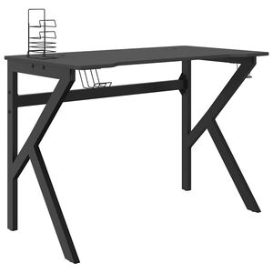vidaXL Igraći stol s nogama u oblika slova K crni 110 x 60 x 75 cm