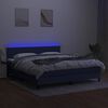 vidaXL Krevet box spring s madracem LED plavi 180x200 cm od tkanine