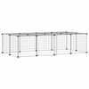 vidaXL Kavez za ljubimce s 20 panela i vratima crni 140 x 70 x 35 cm čelični